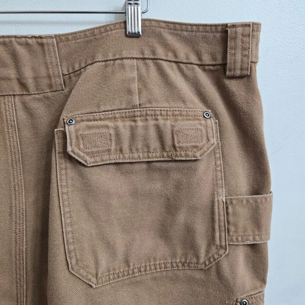 Duluth Trading Co. Men's Cargo Work Shorts – Size 46, 100% Cotton, Tan